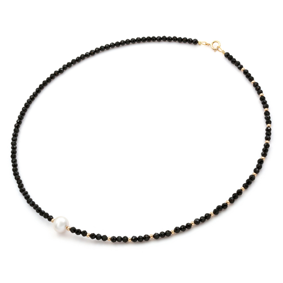 Κολιέ Mε Mαργαριτάρια Fresh Water και Spinel Κ14