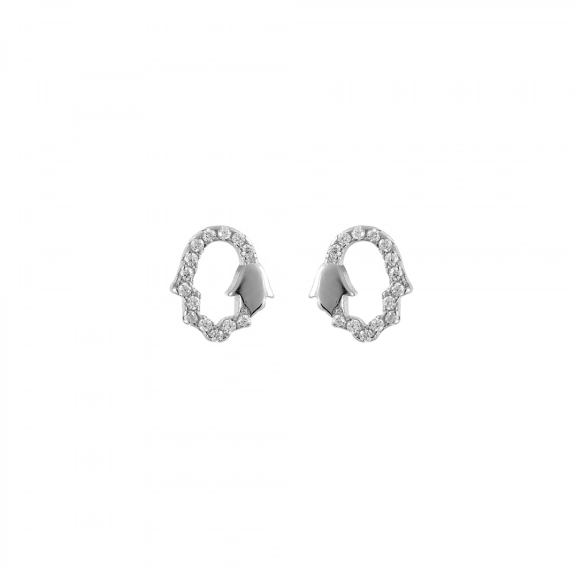 Σκουλαρίκια από Ασήμι 925 Με Το Χέρι Της Φατιμά