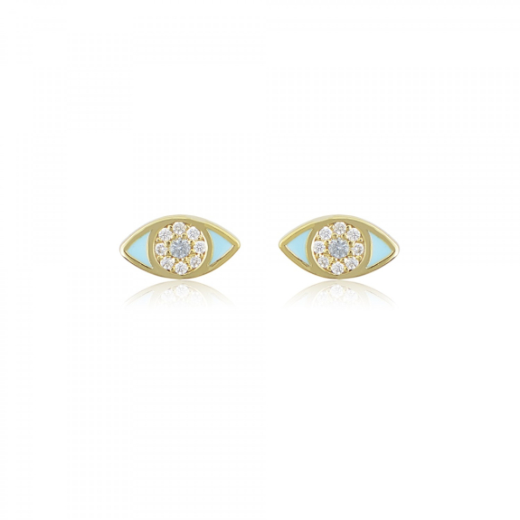 Σκουλαρίκια Από Ασήμι 925 Με Μάτι Γαλάζιο
