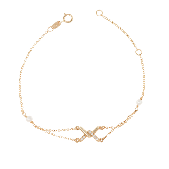 Βραχιόλι Με Μαργαριτάρι Και Δέσιμο Με Ζιργκόν