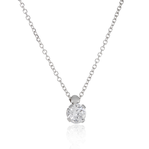 Κολιέ Μονόπετρο Με Ζιργκόν