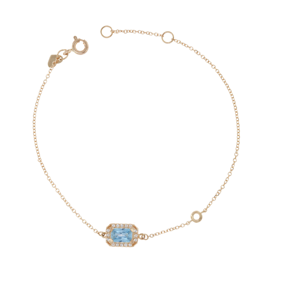 Βραχιόλι Ροζέτα Με Γαλάζια Πέτρα Ζιργκόν