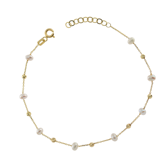 Βραχιόλι Με Μαργαριτάρι Και Διαμανταρισμένες Πέτρες