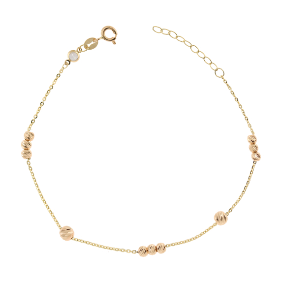 Βραχιόλι Χρυσό Με Διαμανταρισμένες Μπίλιες