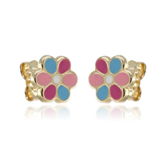 Σκουλαρίκι Λουλούδι Χρωματιστό