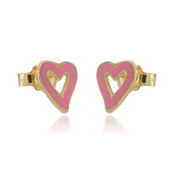 Σκουλαρίκια Καρδούλες Σε Ροζ Χρώμα