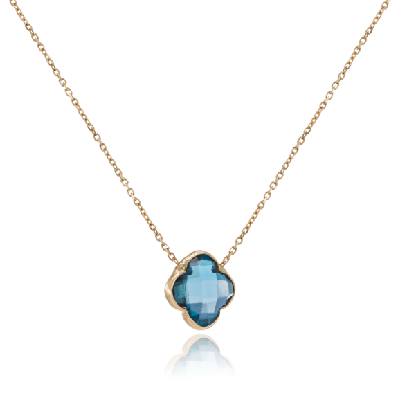 Κολιέ Με Σταυρό Και Μπλε Πέτρα