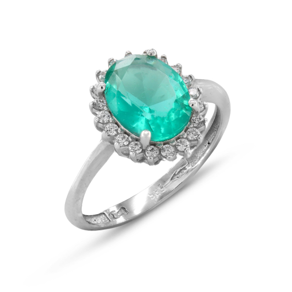 Δαχτυλίδι Ροζέτα Με Πράσινη Πέτρα