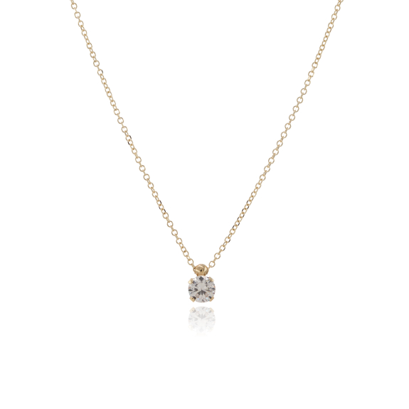 Κολιέ Με Μονόπετρο Ζιργκόν