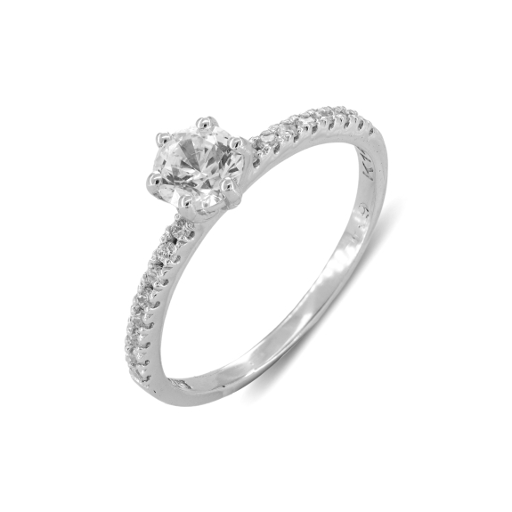 Μονόπετρο Με Πλαϊνές Πέτρες Ζιργκόν