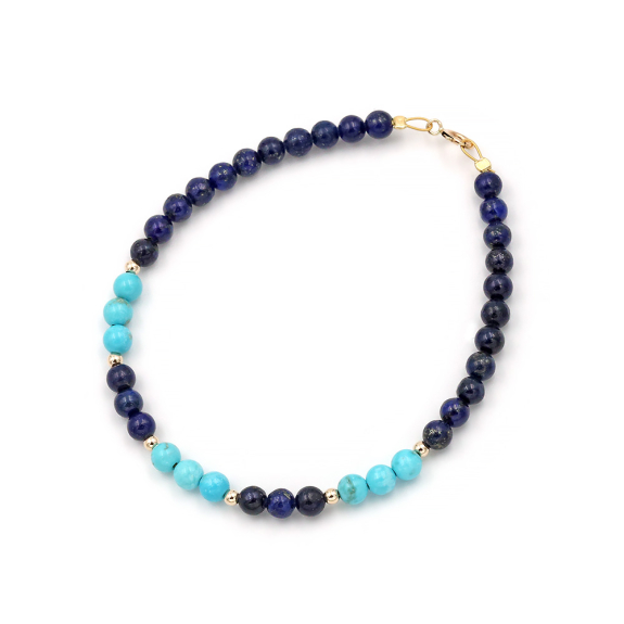 Βραχιόλι Με Λάπις Και Τιρκουάζ