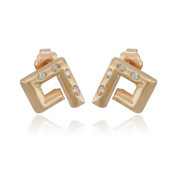 Σκουλαρίκια Τετραγωνισμένα Με Ζιργκόν