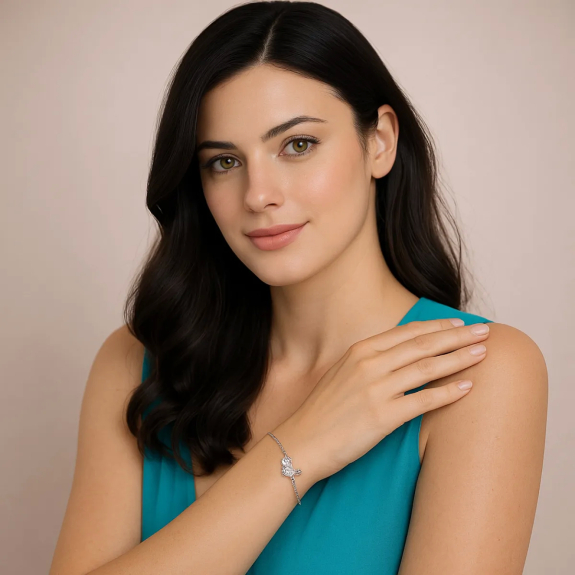 Βραχιόλι Με Καρδιά Και Μονόπετρο