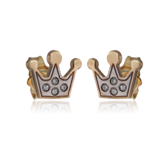 Σκουλαρίκια Κορώνες Δίχρωμες