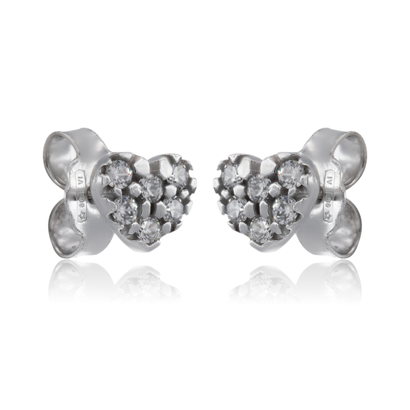 Σκουλαρίκια Καρδούλες Με Πέτρες