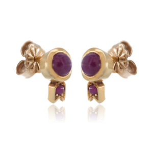 Σκουλαρίκια Με Μπορντώ Πέτρα