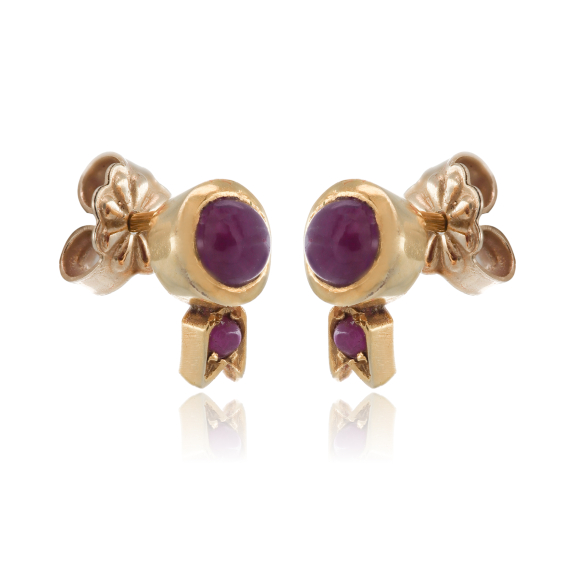 Σκουλαρίκια Με Μπορντώ Πέτρα