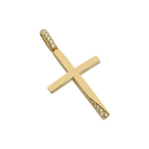 Γυναικείος Σταυρός Βάπτισης Με Ζιργκόν