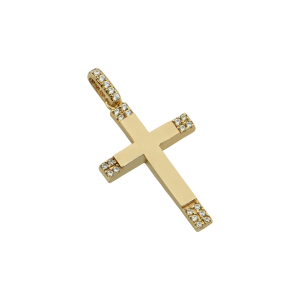 Γυναικείος Σταυρός Βάπτισης Με Ζιργκόν