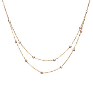 Διπλό Κολιέ Με Διαμανταρισμένες Πέτρες