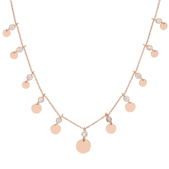 Κολιέ Με Ζιργκόν Και Φλουριά