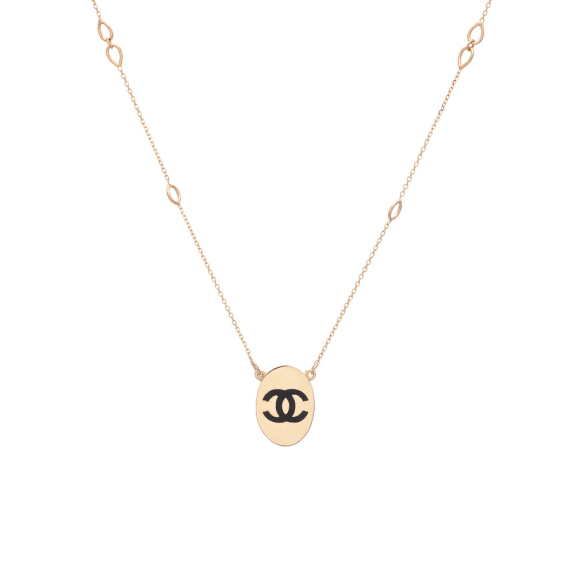 Χρυσό Κολιέ Με Πλακάκι και Σχέδιο