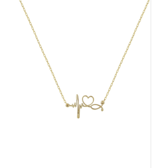 Γυναικείο Κολιέ Με Καρδιά Σε Ροζ Χρυσό